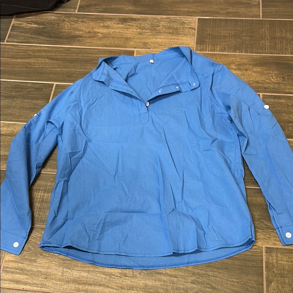 Blue Button Down Shirt for Women